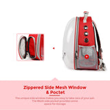 Maxbell Travel Bird Parrot Cage Carrier with Stand Perch Cup w/Key Ring Pendant Pink