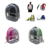 Maxbell Travel Bird Parrot Cage Carrier with Stand Perch Cup w/Key Ring Pendant Pink