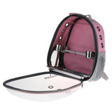 Maxbell Travel Bird Parrot Cage Carrier with Stand Perch Cup w/Key Ring Pendant Pink