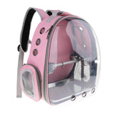 Maxbell Travel Bird Parrot Cage Carrier with Stand Perch Cup w/Key Ring Pendant Pink