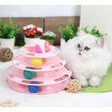 Maxbell Maxbell Four Layers Pet Cat Toys Turntable Intelligence Training Ball Tray White