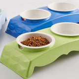 Maxbell Maxbell Raised Pet Animals Feeder Double Ceramic Bowls for Dog & Cat