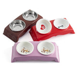 Maxbell Maxbell Raised Pet Animals Feeder Double Ceramic Bowls for Dog & Cat