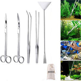 Maxbell Maxbell Aquarium Tools Kit 5 in 1 Stainless Steel Aquatic Plant Tweezers Set Type 1