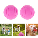 Maxbell Maxbell 2Pcs Nearly Indestructible Dog Balls, Chew Fetch Play Pet Dogs Toy Pink