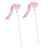 Maxbell Maxbell 2 Pcs Cat Feather Toy, Interactive Cat Fishing Toy, Cat Stick Teaser Pink