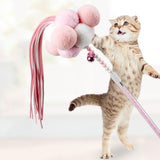 Maxbell Maxbell 2 Pcs Cat Feather Toy, Interactive Cat Fishing Toy, Cat Stick Teaser Pink