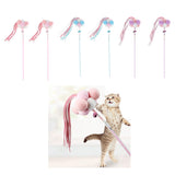 Maxbell Maxbell 2 Pcs Cat Feather Toy, Interactive Cat Fishing Toy, Cat Stick Teaser Pink