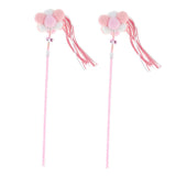 Maxbell Maxbell 2 Pcs Cat Feather Toy, Interactive Cat Fishing Toy, Cat Stick Teaser Pink