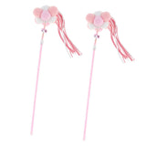 Maxbell Maxbell 2 Pcs Cat Feather Toy, Interactive Cat Fishing Toy, Cat Stick Teaser Pink