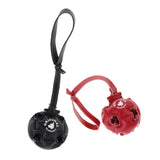 Maxbell Maxbell Pet Dog Puppy Toy Hollow Ball with Rope Handle Easy to Throw Black