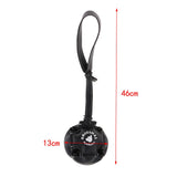 Maxbell Maxbell Pet Dog Puppy Toy Hollow Ball with Rope Handle Easy to Throw Black