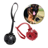 Maxbell Maxbell Pet Dog Puppy Toy Hollow Ball with Rope Handle Easy to Throw Black