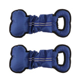 Maxbell 2Pcs Bone Type Dog Bite Tug Pillow Durable Exercise Training Toys Blue