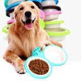 Maxbell Pet Dog Cat Feeding Bowl Cage Hanging Double Bowl Food Water Feeder  Skyblue
