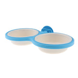 Maxbell Pet Dog Cat Feeding Bowl Cage Hanging Double Bowl Food Water Feeder  Skyblue