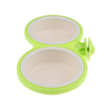 Maxbell Pet Dog Cat Feeding Bowl Cage Hanging Double Bowl Food Water Feeder  Green