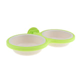 Maxbell Pet Dog Cat Feeding Bowl Cage Hanging Double Bowl Food Water Feeder  Green