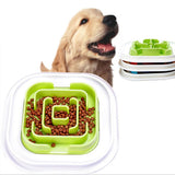 Maxbell Pet Dog Cat Slow Bowl Feeder Feeding Dish Anti-Choking Wall type Green
