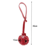 Maxbell Maxbell Pet Dog Puppy Toy Hollow Ball with Rope Handle Easy to Throw Red