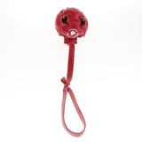 Maxbell Maxbell Pet Dog Puppy Toy Hollow Ball with Rope Handle Easy to Throw Red