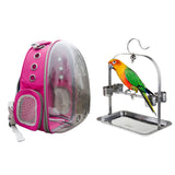 Maxbell Maxbell Travel Bird Parrot Cage Carrier with Stand Perch Cup 8 Colors Rose Red