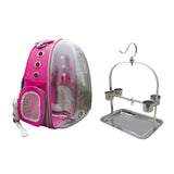 Maxbell Maxbell Travel Bird Parrot Cage Carrier with Stand Perch Cup 8 Colors Rose Red