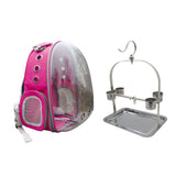 Maxbell Maxbell Travel Bird Parrot Cage Carrier with Stand Perch Cup 8 Colors Rose Red