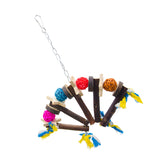 Maxbell Maxbell Parrot Bird Cockatiel Wood Toy Cage Hanging Swing Chew Toy Random Color