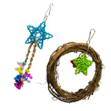 Maxbell Maxbell 2 Pcs Bird Parrot Cage Hanging Toys - Swing Chew Treat Toy For Cockatiel 18-22cm