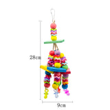 Maxbell Maxbell Parrot Bird Wooden Ladder Perch Toys Colorful Beads Swing Cage Toy