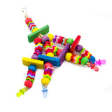 Maxbell Maxbell Parrot Bird Wooden Ladder Perch Toys Colorful Beads Swing Cage Toy