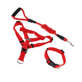 Maxbell Maxbell Pet leash with chest strap collar three-piece Red S
