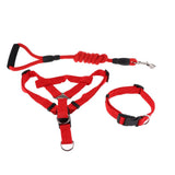 Maxbell Maxbell Pet leash with chest strap collar three-piece Red S