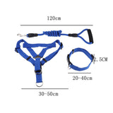 Maxbell Maxbell Pet leash with chest strap collar three-piece Dark Blue S