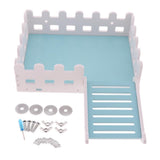 Maxbell Maxbell 1 Pc Small Pet Hamster Hedgehog Parrot Wooden Ladder Platform Fence Blue B