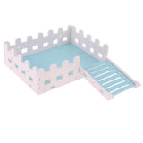 Maxbell Maxbell 1 Pc Small Pet Hamster Hedgehog Parrot Wooden Ladder Platform Fence Blue B