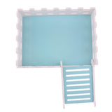 Maxbell Maxbell 1 Pc Small Pet Hamster Hedgehog Parrot Wooden Ladder Platform Fence Blue B