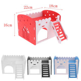 Maxbell Maxbell Cute Design Mini Small Animal Castle House Hamster Live Play House Dark Blue