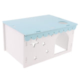 Maxbell Maxbell 1 Pc Hamster Chinchilla Rat Mouse Wooden Houses Small Animal Hideouts Blue