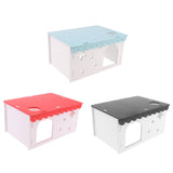 Maxbell Maxbell 1 Pc Hamster Chinchilla Rat Mouse Wooden Houses Small Animal Hideouts Blue