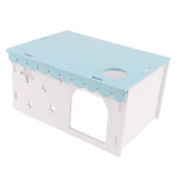 Maxbell Maxbell 1 Pc Hamster Chinchilla Rat Mouse Wooden Houses Small Animal Hideouts Blue