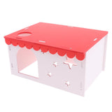 Maxbell Maxbell 1 Pc Hamster Chinchilla Rat Mouse Wooden Houses Small Animal Hideouts Red