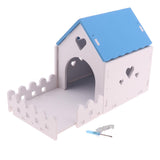 Maxbell Maxbell Wooden Hamster House Hideout Hut Exercise Play Toys for Mouse dark blue