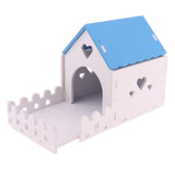 Maxbell Wooden Hamster House Hideout Hut Exercise Play Toys for Mouse dark blue