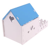 Maxbell Wooden Hamster House Hideout Hut Exercise Play Toys for Mouse dark blue