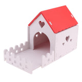 Maxbell Wooden Hamster House Hideout Hut Exercise Play Toys for Mouse red