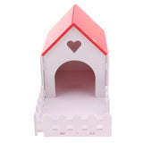 Maxbell Wooden Hamster House Hideout Hut Exercise Play Toys for Mouse red