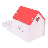 Maxbell Wooden Hamster House Hideout Hut Exercise Play Toys for Mouse red
