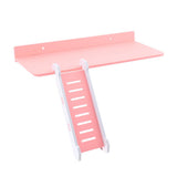 Maxbell Maxbell Wooden Platform and Ladder Set for Chinchilla Hamster Climbing pink